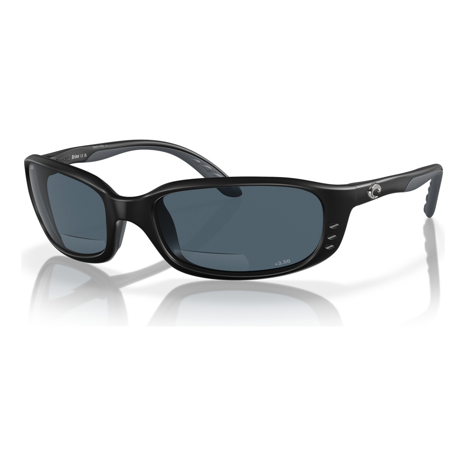 Costa Brine Readers - 11 Matte Black - Gray 580P C-Mate 2.50 dans le groupe Vêtements & Chaussures / Lunettes de soleil / lunette polarisante peche l\'adresse Sportfiskeprylar.se (00040659)