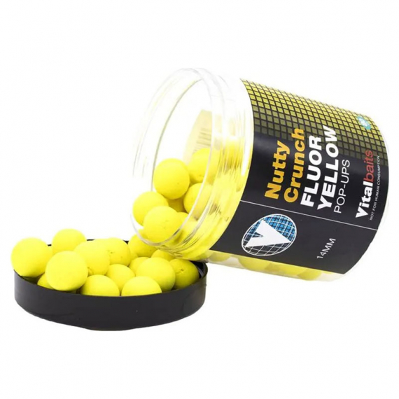 Vital Baits Pop-ups Nutty Crunch Fluor Yellow 80g dans le groupe Leurre de la peche / Bouillettes, esches et amorce / Popups & Wafters l\'adresse Sportfiskeprylar.se (04-0038r)