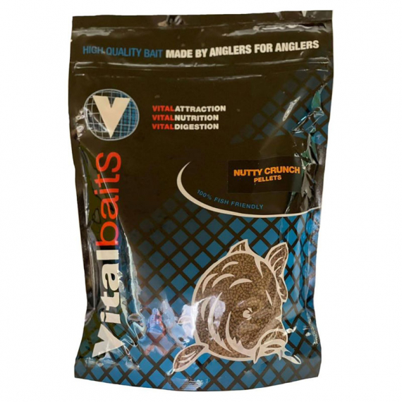 Vital Baits Pellets Nutty Crunch 1kg dans le groupe Leurre de la peche / Bouillettes, esches et amorce / Pellets l\'adresse Sportfiskeprylar.se (07-0009r)