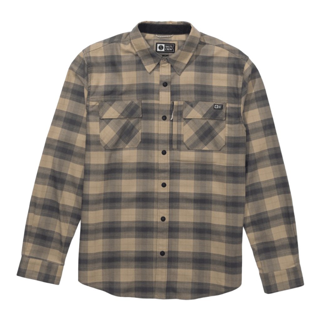 Salty Crew Fathom Ls Tech Flannel Khaki dans le groupe Vêtements & Chaussures / Vêtements / Chemises l\'adresse Sportfiskeprylar.se (0804046586739r)