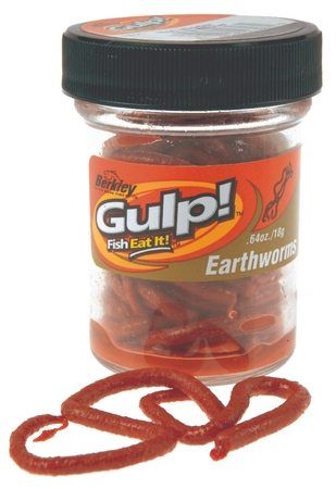 GULP Earthworms - Röd dans le groupe Leurres / Bouillettes, esches et amorce / Pâte à truite l\'adresse Sportfiskeprylar.se (1092973)