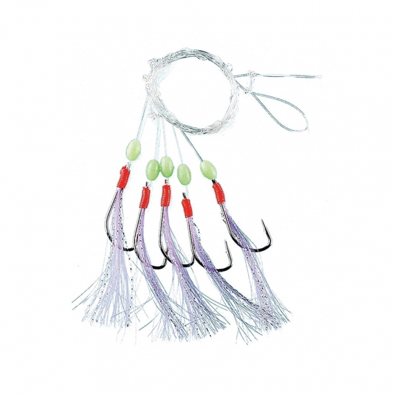 Fladen White and Blue Featherflasher w. glowing balls dans le groupe Leurre de la peche / Leurre pêche en mer / Flasher rigs et montages mer l\'adresse Sportfiskeprylar.se (110-7-0r)
