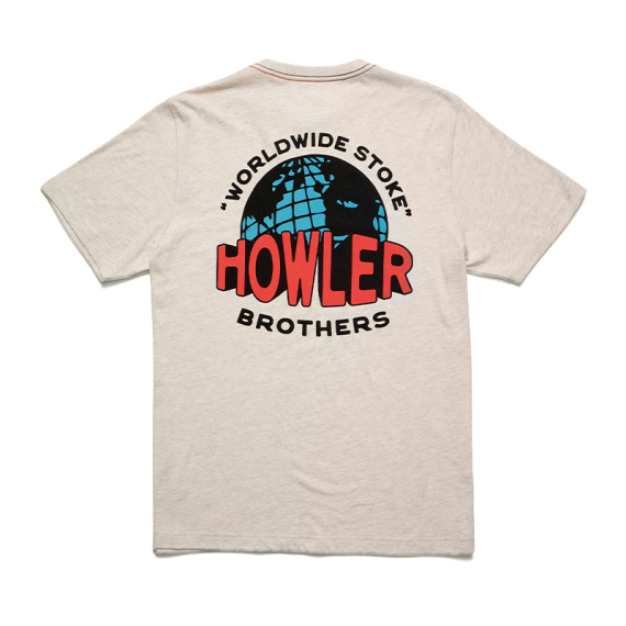Howler Bro\'s Cotton T-Shirt Worldwide Howler Grey Heather dans le groupe Habits et chaussures / Habits / T-shirts l\'adresse Sportfiskeprylar.se (111325F-WOR-Sr)