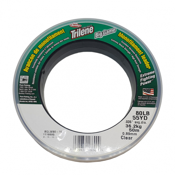 BIG GAME MONO LEADERS 80lbs 50m CLEAR dans le groupe Hameçons et terminal tackle / Leaders et Bas de ligne / Bas de ligne / Bas de ligne monofilament l\'adresse Sportfiskeprylar.se (1116695)