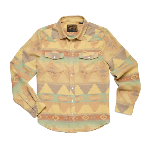 Howler Bro\'s Sheridan Flannel Mitla Motifs Old Gold dans le groupe Habits et chaussures / Habits / Chemises l\'adresse Sportfiskeprylar.se (122025F-GOL-Sr)