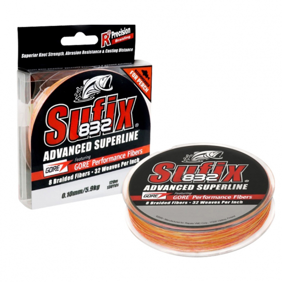 Sufix 832 Braid Fire Camo 120m - 0.20mm dans le groupe Lignes de pêche / Tresse peche l\'adresse Sportfiskeprylar.se (123344NO)