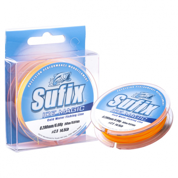 Sufix Ice Magic Mono Yellow/Orange 50m dans le groupe Lignes de pêche / Lignes jigging sous glace l\'adresse Sportfiskeprylar.se (124525NOr)