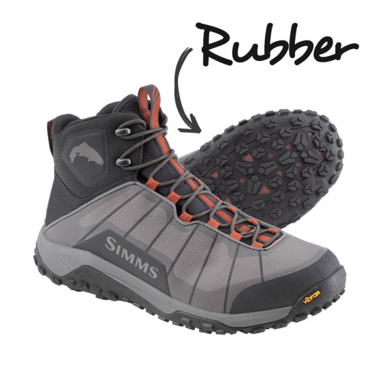 Simms Flyweight Boot Steel Grey (Gummi) dans le groupe Habits et chaussures / Waders et équipement de wading / Chaussures wading l\'adresse Sportfiskeprylar.se (12631-016-13r)