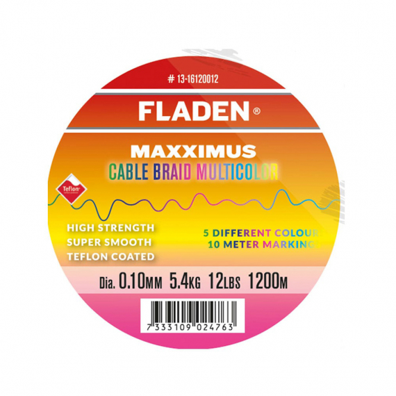 Fladen Maxximus Cable Braid Multicolor 1200m - 0.20mm dans le groupe Lignes / Tresses l\'adresse Sportfiskeprylar.se (13-16120030)