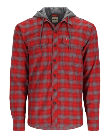 Simms Coldweather Hoody Auburn Red MC Plaid dans le groupe Habits et chaussures / Habits / Chemises l\'adresse Sportfiskeprylar.se (13069-1170-20r)