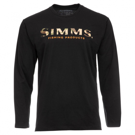 Simms Logo Shirt LS Black dans le groupe Habits et chaussures / Habits / Sweats / T-shirts manches longues l\'adresse Sportfiskeprylar.se (13626-001-30r)