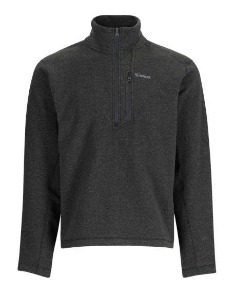 Simms Rivershed Quarter Zip Black Heather dans le groupe Habits et chaussures / Habits / Sweats / Pulls l\'adresse Sportfiskeprylar.se (13851-010-60)