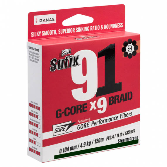 Sufix 91 Braid Lo-Vis Green 150m dans le groupe Lignes de pêche / Tresse peche l\'adresse Sportfiskeprylar.se (142103NOr)