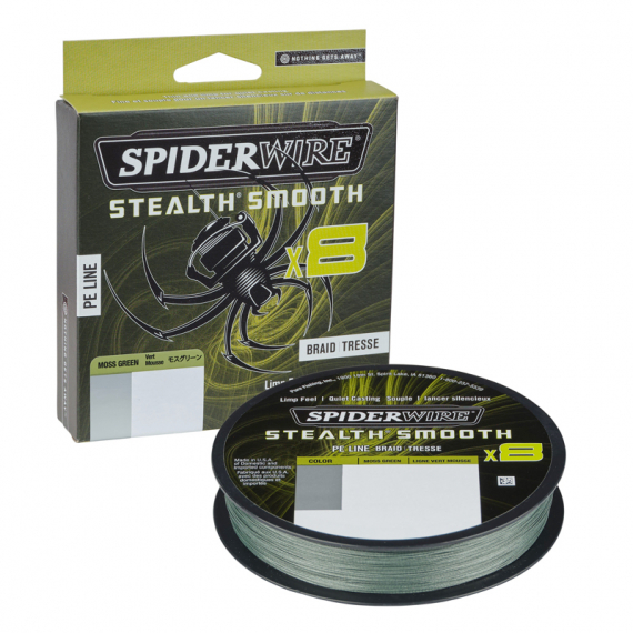 SpiderWire Stealth Smooth Braid 8 Moss Green 150m dans le groupe Lignes de pêche / Tresse peche l\'adresse Sportfiskeprylar.se (1422073r)