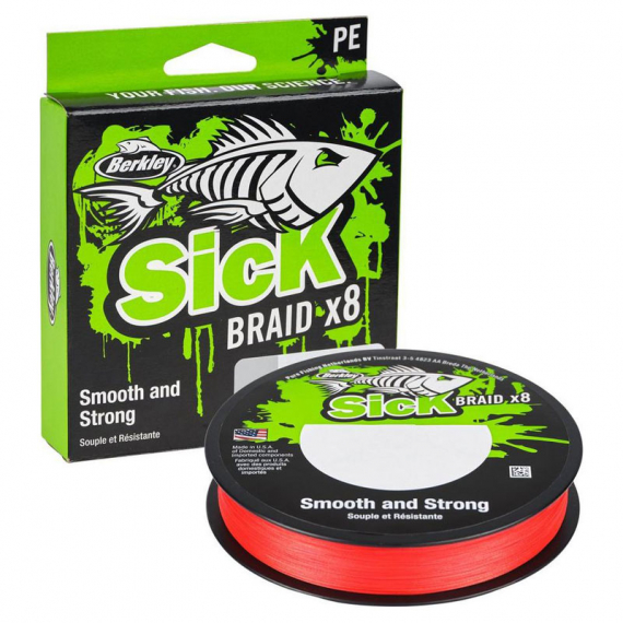 Berkley Sick Braid Red 150m - 0.12mm dans le groupe Lignes de pêche / Tresse peche l\'adresse Sportfiskeprylar.se (1558766)