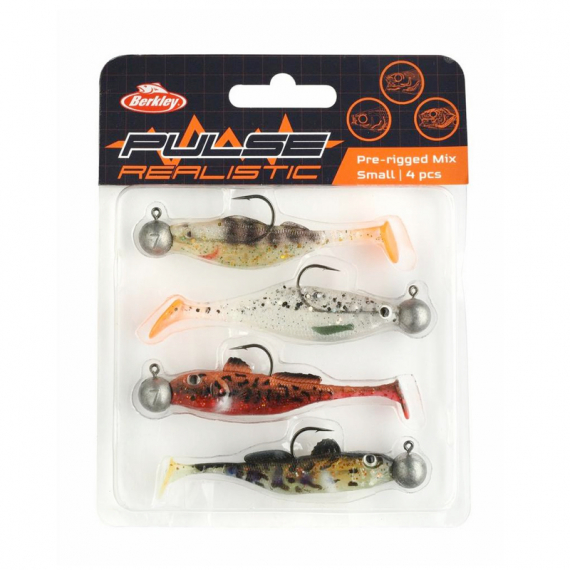 Berkley Pulse Realistic Pre-Rigged Mix Small (4-pack) dans le groupe Leurre de la peche / Leurre souple / Jigs pour perches et pour sandres l\'adresse Sportfiskeprylar.se (1571046)