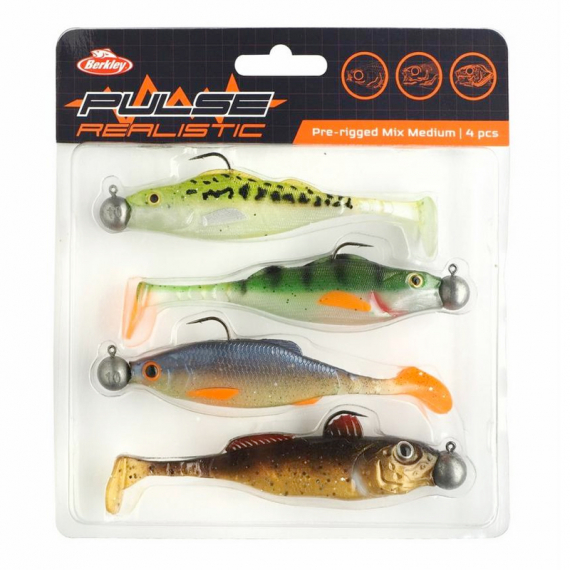 Berkley Pulse Realistic Pre-Rigged Mix Medium (4-pack) dans le groupe Techniques de pêche l\'adresse Sportfiskeprylar.se (1571047)