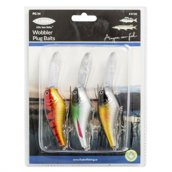 Fladen Wobbler 12cm Fat Shad Floating 3-pack dans le groupe Leurre de la peche / Kits leurres l\'adresse Sportfiskeprylar.se (16-7542)