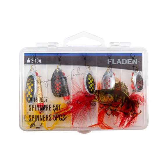 Fladen Spinners 2-10g 5pcs In Plastic Box dans le groupe Leurre de la peche / Cuillers tournantes l\'adresse Sportfiskeprylar.se (16-7557)
