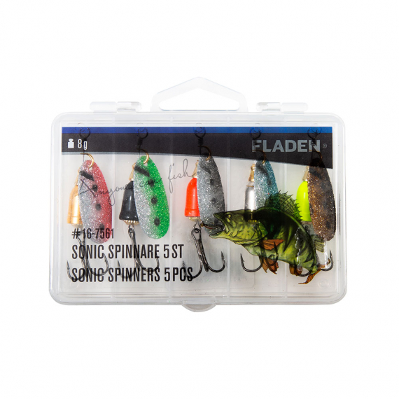 Fladen Sonic Spinners 8g 5pcs In Plastic Box dans le groupe Leurre de la peche / Cuillers tournantes l\'adresse Sportfiskeprylar.se (16-7561)