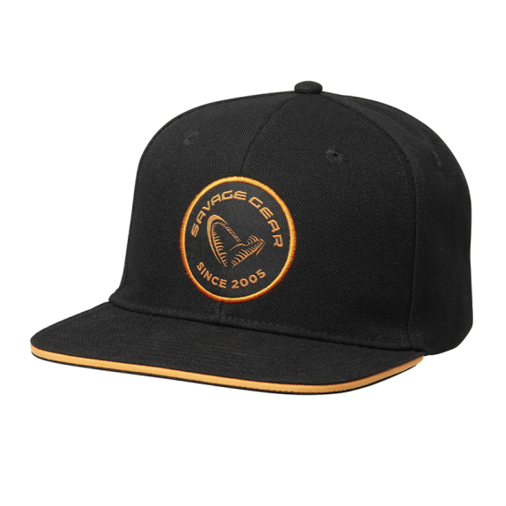 Savage Gear Badge Flatbill Cap - Black Orange dans le groupe Habits et chaussures / Chapeau de peche, casquette peche / Casquettes l\'adresse Sportfiskeprylar.se (1642626)