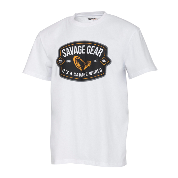 Savage Gear Badge Logo Tee White dans le groupe Habits et chaussures / Habits / T-shirts l\'adresse Sportfiskeprylar.se (1642660r)