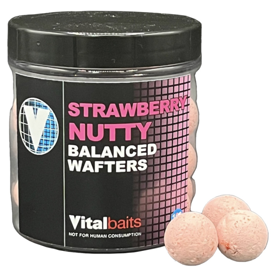 Vital Baits Strawberry Nutty Wafters 100 g dans le groupe Leurres / Bouillettes, esches et amorce / Popups l\'adresse Sportfiskeprylar.se (17-0010r)