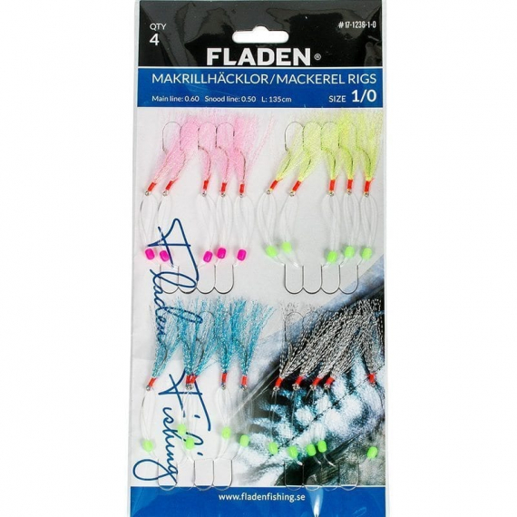 Fladen Flasher rigs 4pcs dans le groupe Leurre de la peche / Leurre pêche en mer / Flasher rigs et montages mer l\'adresse Sportfiskeprylar.se (17-1236-1-0r)