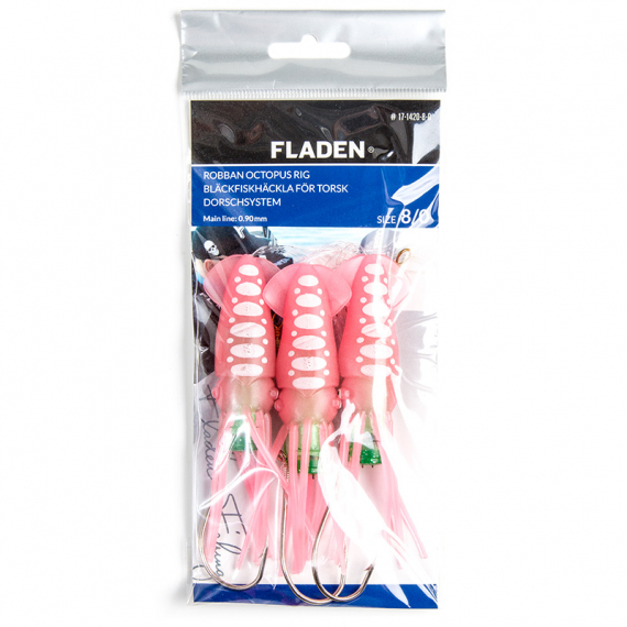 Fladen Robban Octopus Flashlight Pink/White 3 Hooks 10cm dans le groupe Leurre de la peche / Leurre pêche en mer / Flasher rigs et montages mer l\'adresse Sportfiskeprylar.se (17-1420-10-0r)