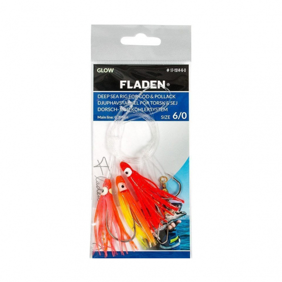 Fladen Mini Octopus Pink, Orange, Red, Hook Size 6/0 dans le groupe Leurre de la peche / Leurre pêche en mer / Flasher rigs et montages mer l\'adresse Sportfiskeprylar.se (17-1514-6-0)
