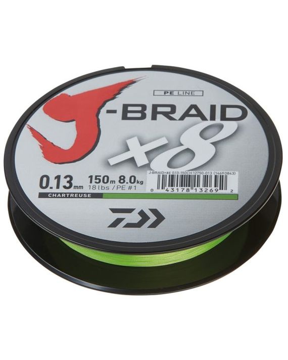 Daiwa J-Braid X8 58LB 0.28mm-150m Chartreuse dans le groupe Lignes / Tresses l\'adresse Sportfiskeprylar.se (200157)