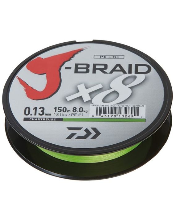 Daiwa J-Braid X8 150m Chartreuse dans le groupe Lignes de pêche / Tresse peche l\'adresse Sportfiskeprylar.se (200154r)