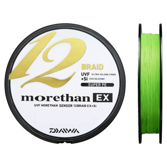 Daiwa Morethan 12 Braid 135m Lime Green, 0.10mm dans le groupe Lignes / Tresses l\'adresse Sportfiskeprylar.se (210568)