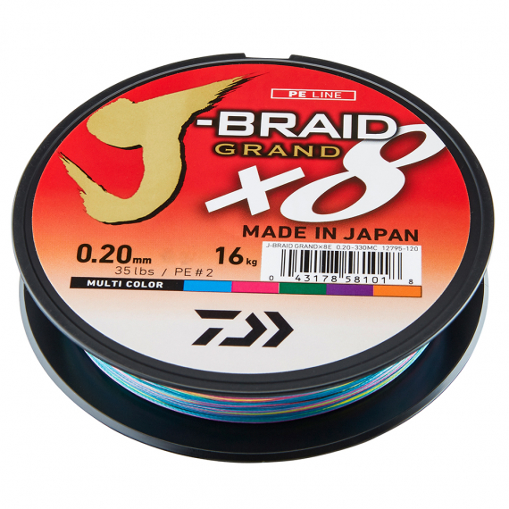 Daiwa J-braid Grand X8 Multi Color 500m dans le groupe Lignes / Tresses l\'adresse Sportfiskeprylar.se (210684r)