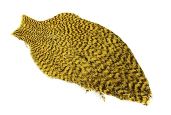 Whiting Freshwater Streamer Cape - Grizzly Dyed Yellow dans le groupe Hameçons et terminal tackle / Fabrication mouche / Matériel de montage de mouches / Plumes et capes / Capes et selles l\'adresse Sportfiskeprylar.se (21801155)