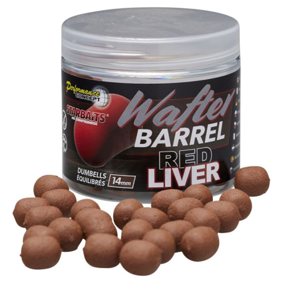 Starbaits PC Red Liver Barrel Wafter - 14mm dans le groupe Leurre de la peche / Bouillettes, esches et amorce / Bouillette, bouillette carpe l\'adresse Sportfiskeprylar.se (29-44617)