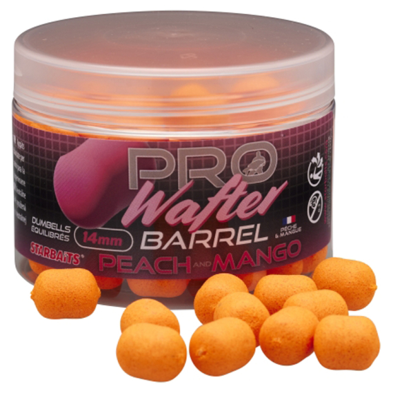 Starbaits Pro Peach & Mango Barrel Wafter 14mm dans le groupe Leurre de la peche / Bouillettes, esches et amorce / Bouillette, bouillette carpe l\'adresse Sportfiskeprylar.se (29-44740)