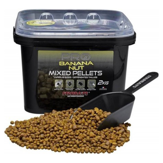 Starbaits Pro Banana Nut Pellets Mixed 2kg dans le groupe Leurre de la peche / Bouillettes, esches et amorce / Pellets l\'adresse Sportfiskeprylar.se (29-44911)
