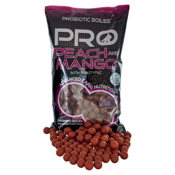 Starbaits Pro Peach & Mango Boilies 800g dans le groupe Leurre de la peche / Bouillettes, esches et amorce / Bouillette, bouillette carpe l\'adresse Sportfiskeprylar.se (29-64005r)