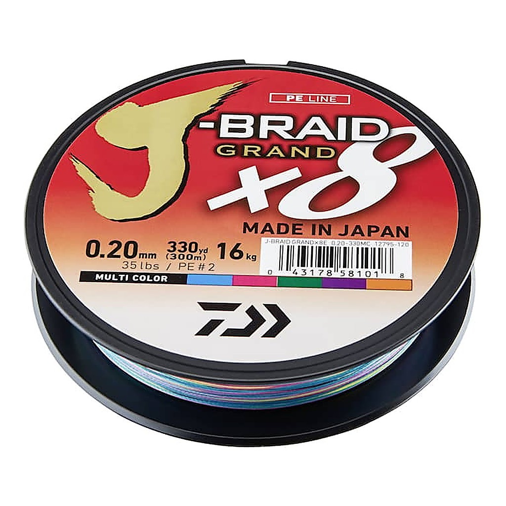 Daiwa J Braid Grand X8 300m Multi Color dans le groupe Techniques de pêche / Pêche des carnassiers / Lignes / Tresses l\'adresse Sportfiskeprylar.se (3000027035DOr)