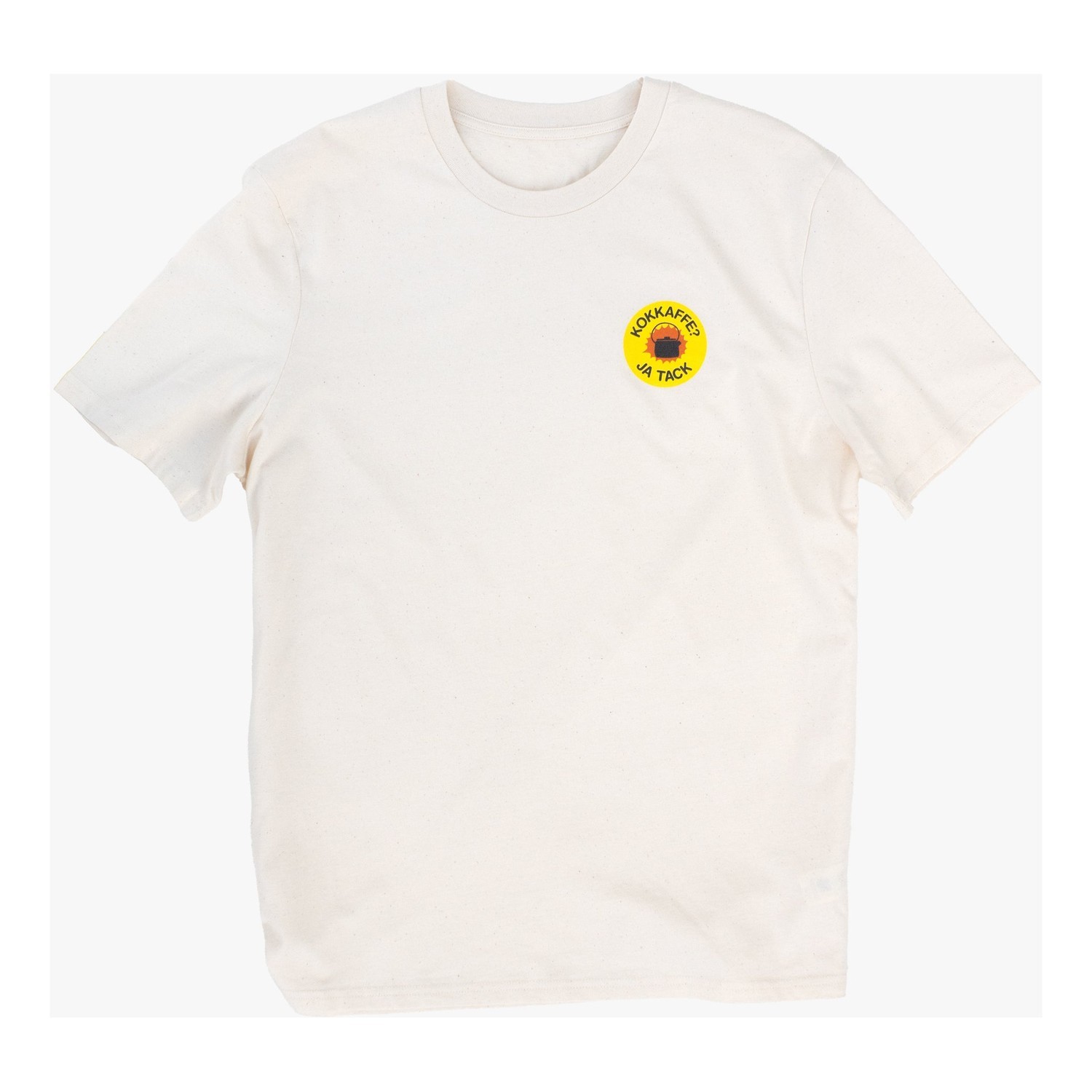 Lemmel T-Shirt Kokkaffe ja tack - Nature white w yellow print dans le groupe Habits et chaussures / Vêtements / T-shirts l\'adresse Sportfiskeprylar.se (3010110-7134r)
