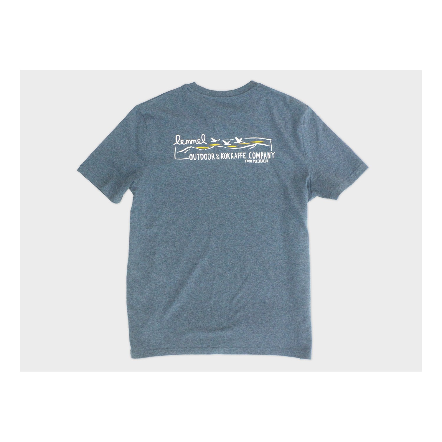 Lemmel T-shirt Lemmel Outdoor Co. Heather blue, with backprint dans le groupe Habits et chaussures / Vêtements / T-shirts l\'adresse Sportfiskeprylar.se (3010115-6034r)