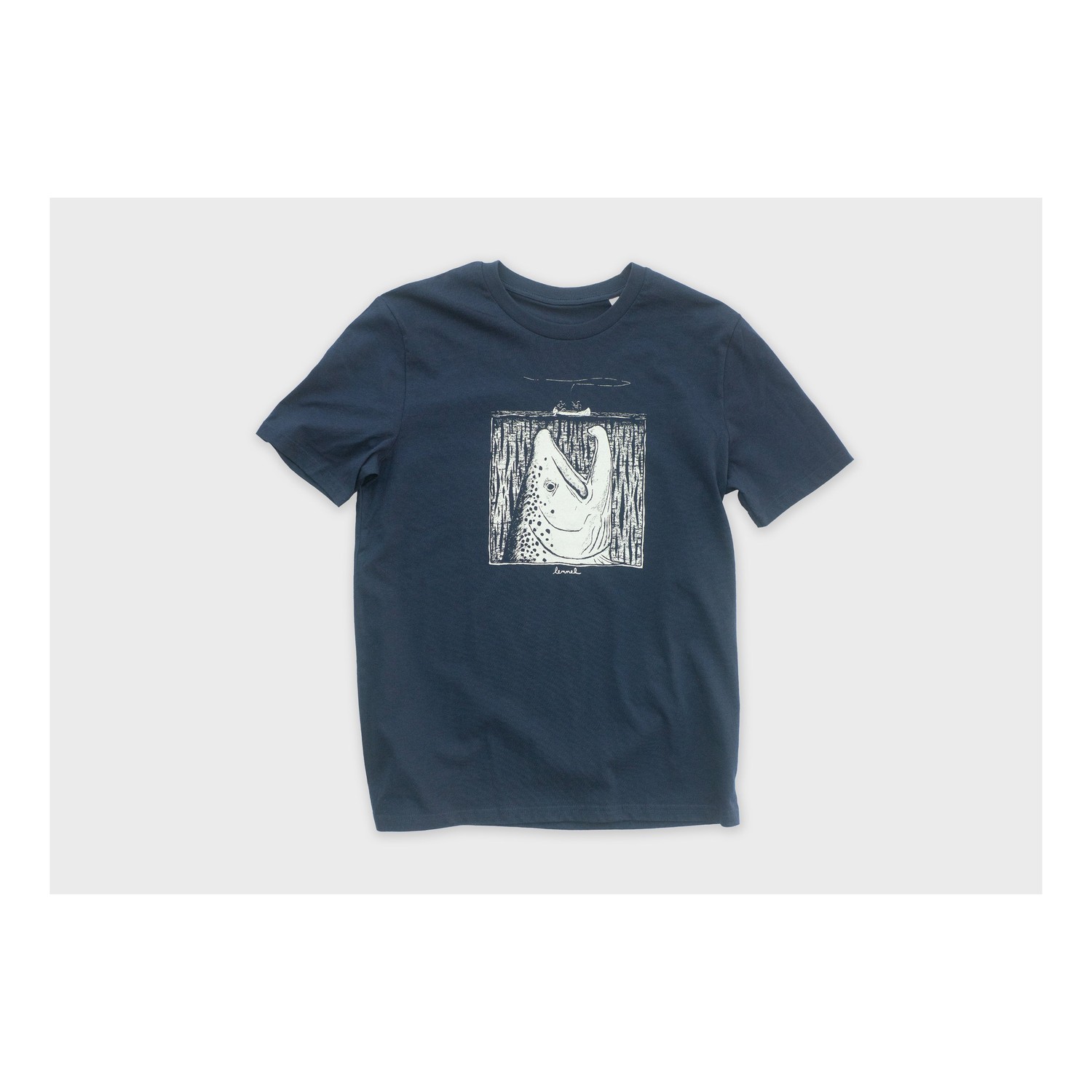 Lemmel T-shirt Moby Deep Sea organic cotton - Navy w white print dans le groupe Habits et chaussures / Vêtements / T-shirts l\'adresse Sportfiskeprylar.se (3010117-6034r)