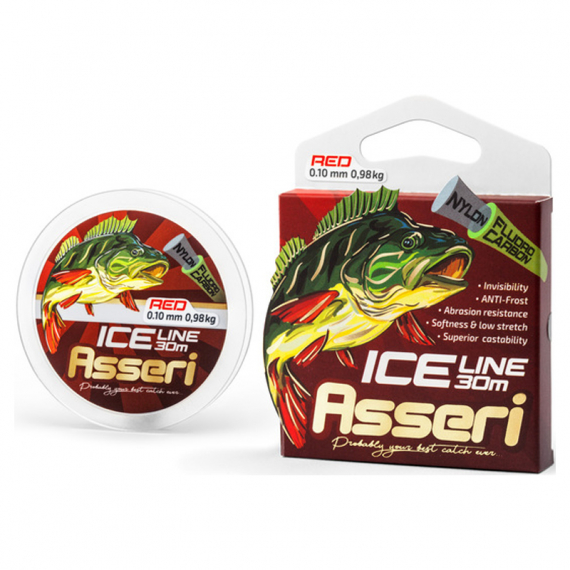 Asseri Ice Fishing Line Red 30m dans le groupe Lignes de pêche / Lignes jigging sous glace l\'adresse Sportfiskeprylar.se (315-04010r)