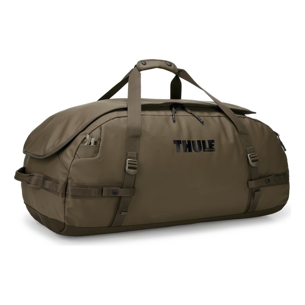 Thule Chasm Recycled Duffel 90L - Deep Khaki dans le groupe Stockage / Sacs de sport l\'adresse Sportfiskeprylar.se (3205597)