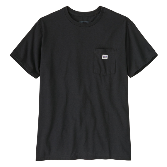 Patagonia Shop Sticker Pocket Responsibili-Tee Black dans le groupe Habits et chaussures / Habits / T-shirts l\'adresse Sportfiskeprylar.se (37762-BLK-Sr)
