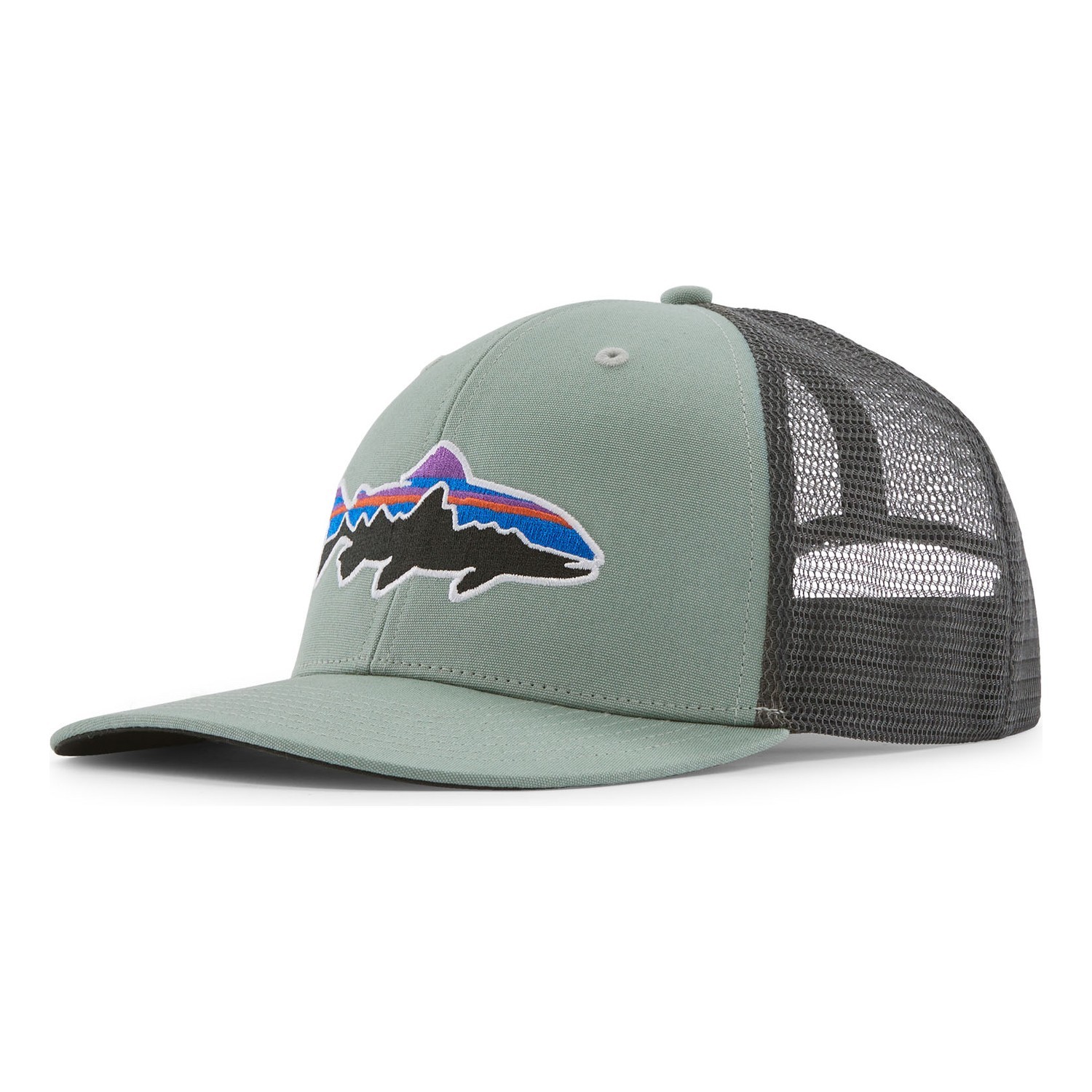 Patagonia Fitz Roy Trout Trucker Hat CVGR dans le groupe Habits et chaussures / Chapeau de peche, casquette peche / Casquettes / Casquettes trucker l\'adresse Sportfiskeprylar.se (38288-CVGR-ALL)