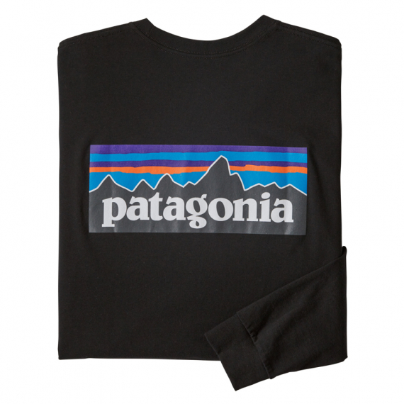 Patagonia M\'s L/S P-6 Logo Responsibili-Tee Black dans le groupe Habits et chaussures / Habits / Sweats / T-shirts manches longues l\'adresse Sportfiskeprylar.se (38518-BLK-Sr)