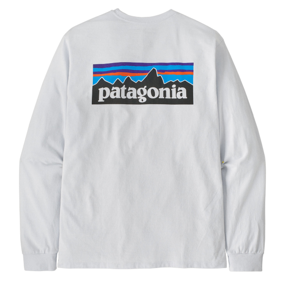 Patagonia M\'s L/S P-6 Logo Responsibili-Tee White dans le groupe Habits et chaussures / Habits / T-shirts l\'adresse Sportfiskeprylar.se (38518-WHI-Sr)