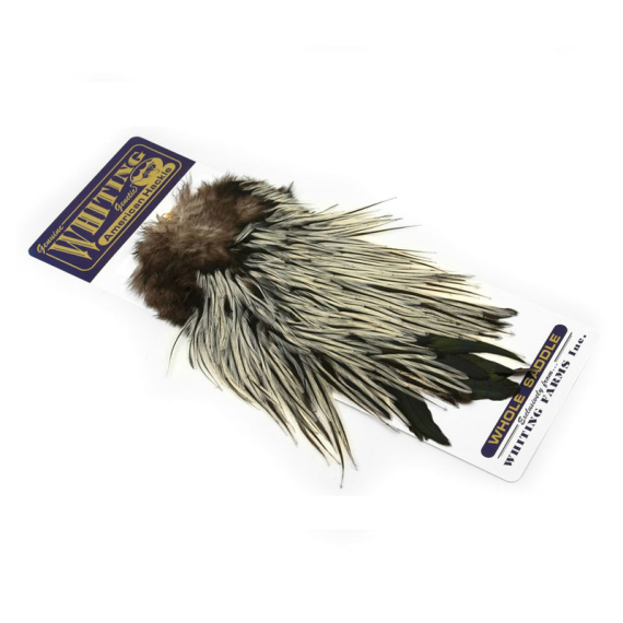 Whiting American Rooster Saddle - Silver Badger dans le groupe Hameçons et terminal tackle / Fabrication mouche / Matériel de montage de mouches / Plumes et capes / Capes et selles l\'adresse Sportfiskeprylar.se (41802018)